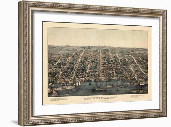 1863, Alexandria Bird's Eye View, Virginia, United States-null-Framed Giclee Print