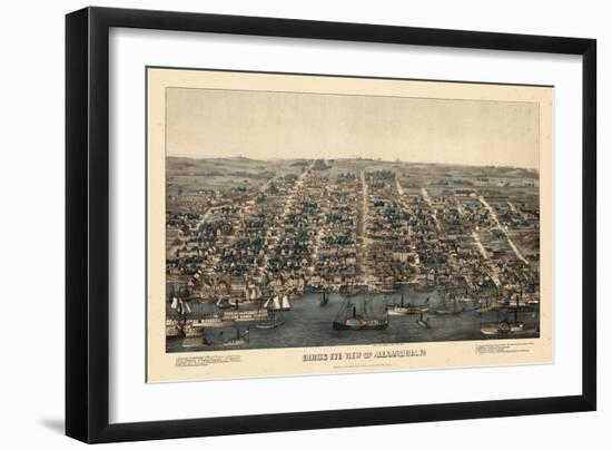 1863, Alexandria Bird's Eye View, Virginia, United States-null-Framed Giclee Print