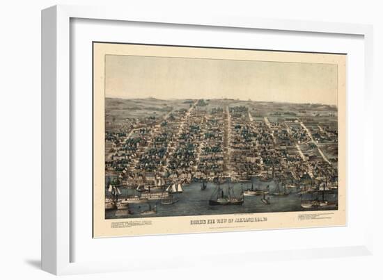 1863, Alexandria Bird's Eye View, Virginia, United States-null-Framed Giclee Print