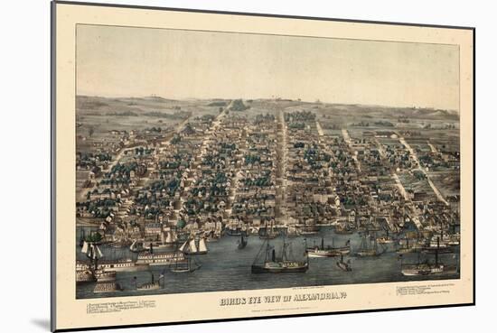 1863, Alexandria Bird's Eye View, Virginia, United States-null-Mounted Giclee Print