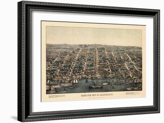 1863, Alexandria Bird's Eye View, Virginia, United States-null-Framed Giclee Print