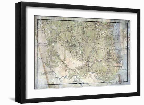 1863, Bertie County Wall Map, North Carolina, United States-null-Framed Giclee Print