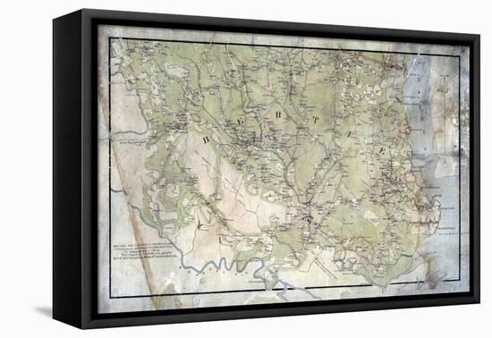 1863, Bertie County Wall Map, North Carolina, United States-null-Framed Premier Image Canvas