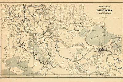 Louisiana State Wall Map Large Print Poster - 32Wx24H