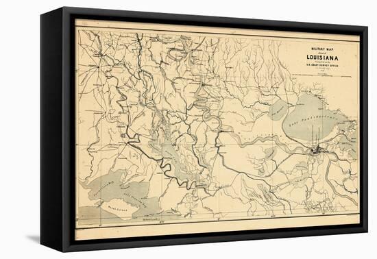 1863, New Orleans Louisiana Military Map, Louisiana, United States-null-Framed Premier Image Canvas