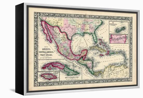 1864, Bahamas, Cuba, Dominican Republic, Honduras, Jamaica, Mexico, Puerto Rico-null-Framed Premier Image Canvas