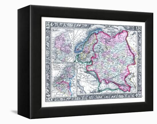 1864, Belgium, Denmark, Finland, Norway, Russia, Sweden, Europe, Russia in Europe, Sweden-null-Framed Premier Image Canvas