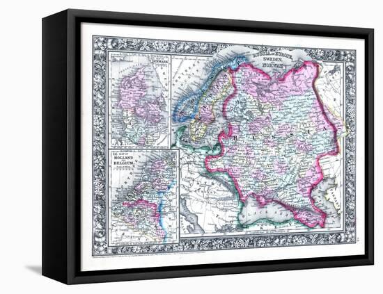 1864, Belgium, Denmark, Finland, Norway, Russia, Sweden, Europe, Russia in Europe, Sweden-null-Framed Premier Image Canvas