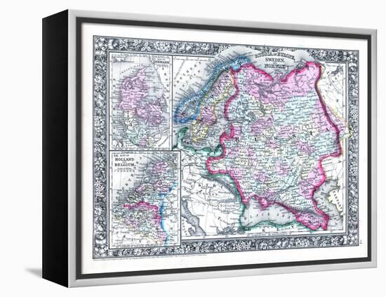1864, Belgium, Denmark, Finland, Norway, Russia, Sweden, Europe, Russia in Europe, Sweden-null-Framed Premier Image Canvas