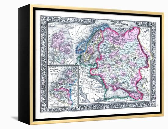 1864, Belgium, Denmark, Finland, Norway, Russia, Sweden, Europe, Russia in Europe, Sweden-null-Framed Premier Image Canvas