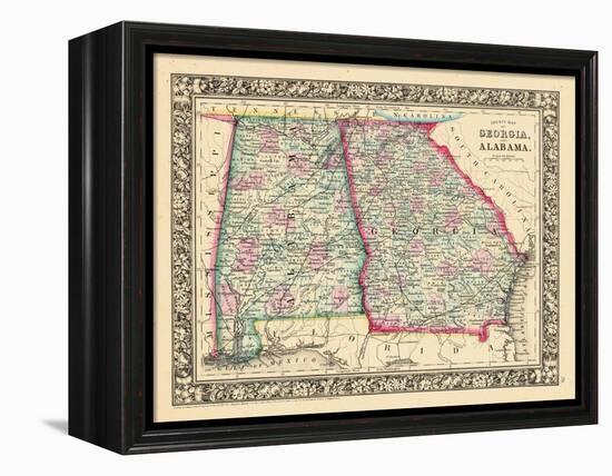 1864, Georgia and Alabama Mitchell Plate, Alabama, United States-null-Framed Premier Image Canvas