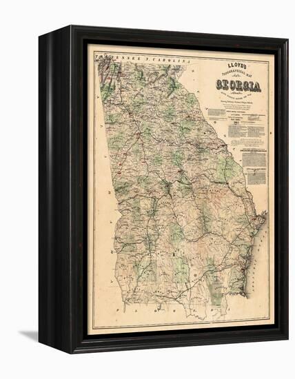 1864, Georgia State Map, Georgia, United States-null-Framed Premier Image Canvas