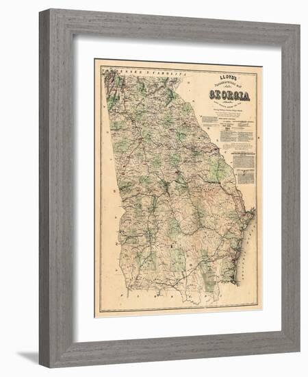 1864, Georgia State Map, Georgia, United States-null-Framed Giclee Print