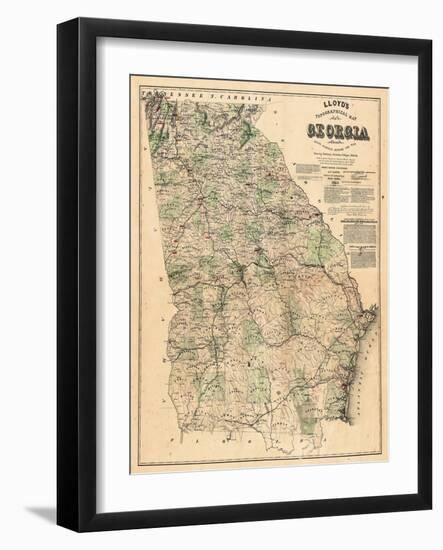 1864, Georgia State Map, Georgia, United States-null-Framed Giclee Print