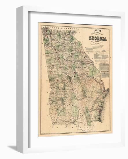 1864, Georgia State Map, Georgia, United States-null-Framed Giclee Print