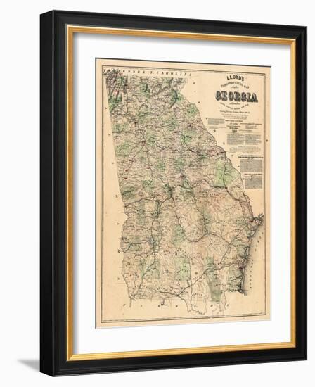 1864, Georgia State Map, Georgia, United States-null-Framed Giclee Print