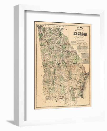 1864, Georgia State Map, Georgia, United States-null-Framed Giclee Print