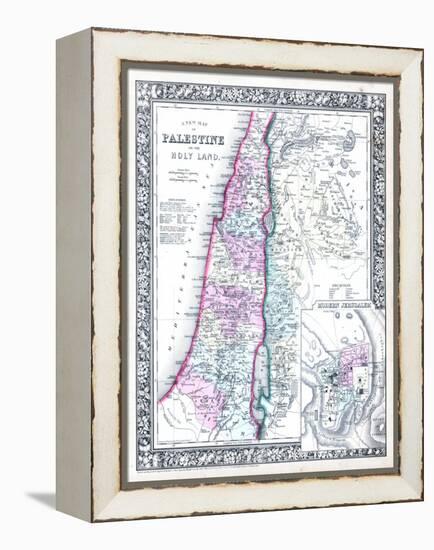 1864, Israel, Jordania, Palestine, Asia, Holy Land, Palestine, Modern Jerusalem-null-Framed Premier Image Canvas