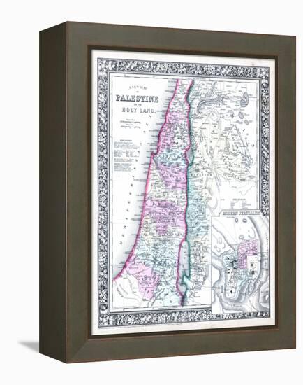 1864, Israel, Jordania, Palestine, Asia, Holy Land, Palestine, Modern Jerusalem-null-Framed Premier Image Canvas