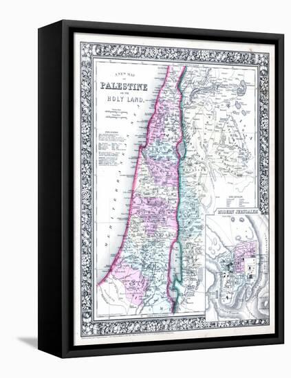 1864, Israel, Jordania, Palestine, Asia, Holy Land, Palestine, Modern Jerusalem-null-Framed Premier Image Canvas