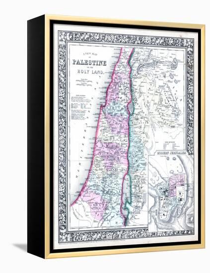 1864, Israel, Jordania, Palestine, Asia, Holy Land, Palestine, Modern Jerusalem-null-Framed Premier Image Canvas