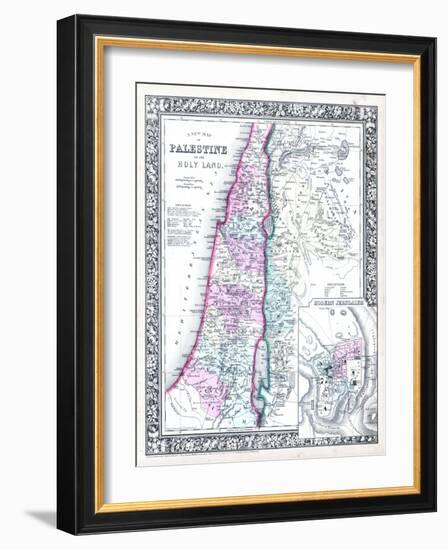 1864, Israel, Jordania, Palestine, Asia, Holy Land, Palestine, Modern Jerusalem-null-Framed Giclee Print