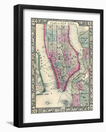 1864, New York, Brooklyn, Manhattan, Jersey City, Hoboken, New Jersey, United States-null-Framed Giclee Print