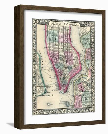 1864, New York, New York, Brooklyn, Manhattan, Jersey City, Hoboken-null-Framed Giclee Print