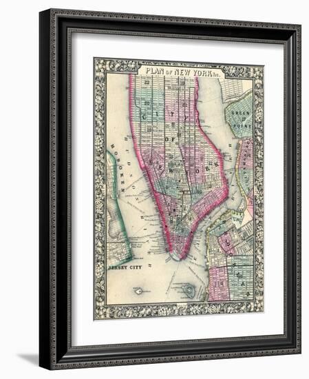 1864, New York, New York, Brooklyn, Manhattan, Jersey City, Hoboken-null-Framed Giclee Print