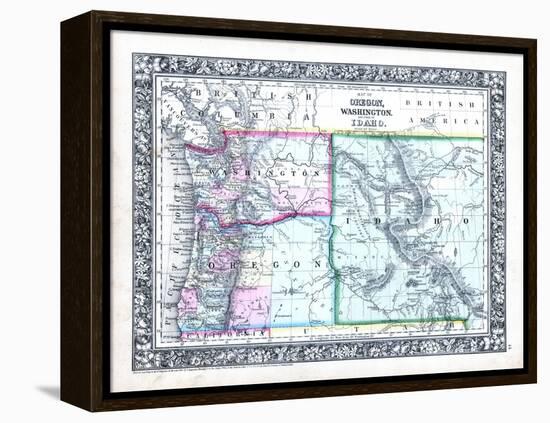 1864, Oregon, Washington and Idaho Mitchell Plate, Idaho, United States-null-Framed Premier Image Canvas