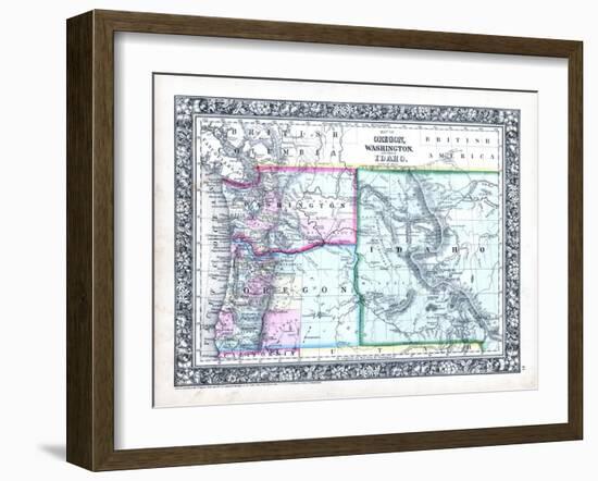 1864, Oregon, Washington and Idaho Mitchell Plate, Idaho, United States-null-Framed Giclee Print