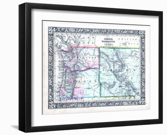 1864, Oregon, Washington and Idaho Mitchell Plate, Idaho, United States-null-Framed Giclee Print