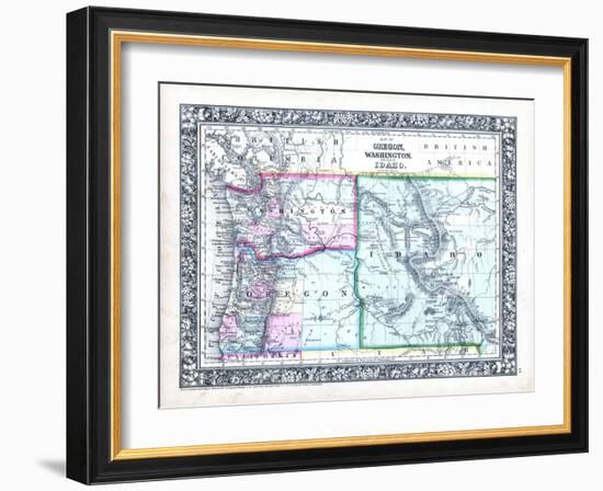 1864, Oregon, Washington and Idaho Mitchell Plate, Idaho, United States-null-Framed Giclee Print
