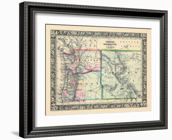 1864, Oregon, Washington and Idaho, Oregon, United States-null-Framed Giclee Print