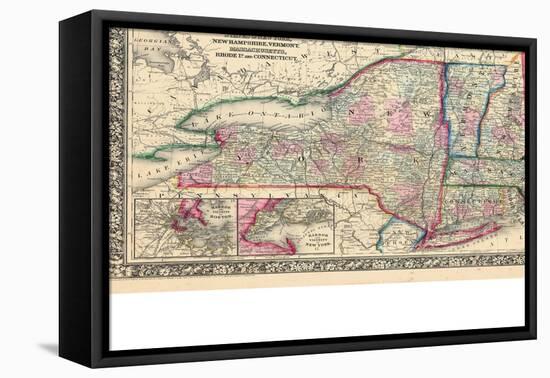 1864, United States, Connecticut, Maine, Massachusetts, New Hampshire, New Jersey, New York, Penn-null-Framed Premier Image Canvas