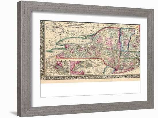 1864, United States, Connecticut, Maine, Massachusetts, New Hampshire, New Jersey, New York, Penn-null-Framed Giclee Print