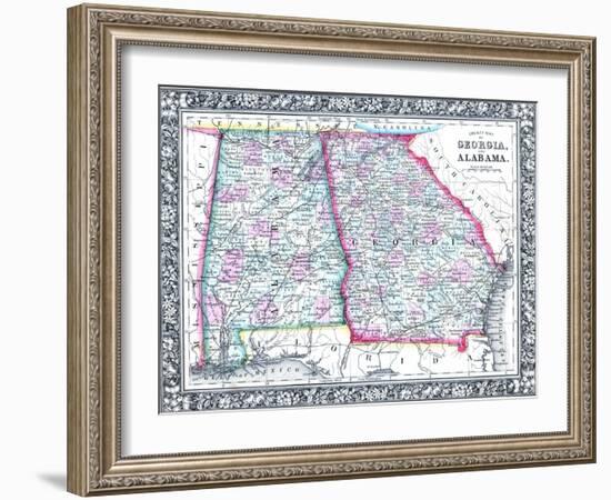 1864, United States, Georgia, Alabama, Florida, North America, Georgia and Alabama-null-Framed Giclee Print