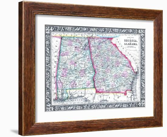 1864, United States, Georgia, Alabama, Florida, North America, Georgia and Alabama-null-Framed Giclee Print