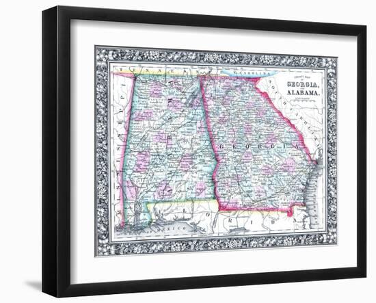 1864, United States, Georgia, Alabama, Florida, North America, Georgia and Alabama-null-Framed Giclee Print