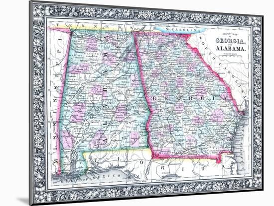 1864, United States, Georgia, Alabama, Florida, North America, Georgia and Alabama-null-Mounted Giclee Print