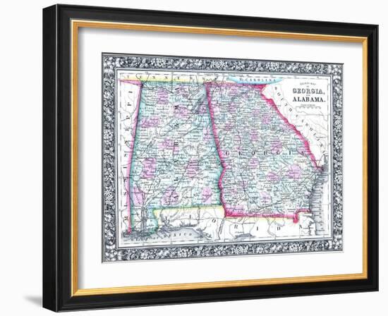 1864, United States, Georgia, Alabama, Florida, North America, Georgia and Alabama-null-Framed Giclee Print