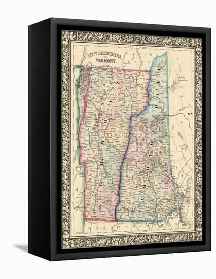 1864, United States, New Hampshire, Vermont, North America, New Hampshire and Vermont-null-Framed Premier Image Canvas