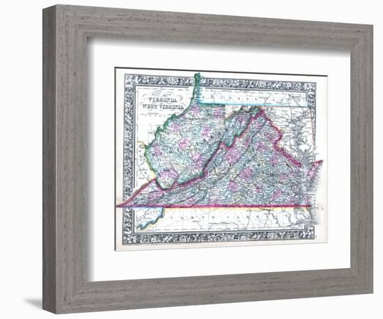 1864, Virginia and West Virginia Mitchell Plate, Virginia, United States-null-Framed Giclee Print