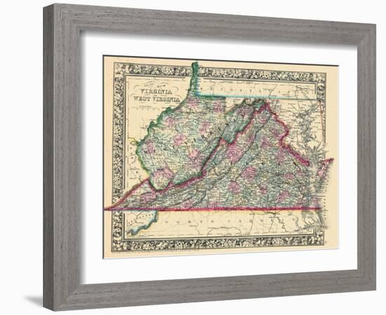 1864, Virginia and West Virginia Mitchell Plate, West Virginia, United States-null-Framed Giclee Print