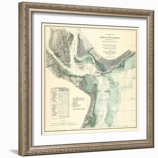 1865, Charleston Harbor Chart South Carolina, South Carolina, United States-null-Framed Giclee Print