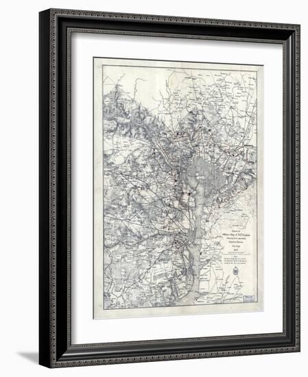 1865, Washington D.C., Civil War, Military Wall Map, District of Columbia, United States-null-Framed Giclee Print