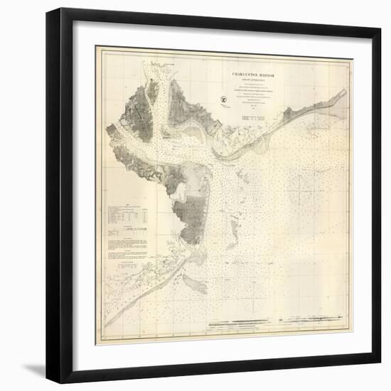 1866, Charleston Harbor Chart South Carolina, South Carolina, United States-null-Framed Giclee Print