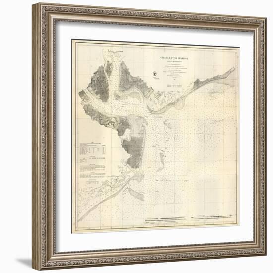 1866, Charleston Harbor Chart South Carolina, South Carolina, United States-null-Framed Giclee Print