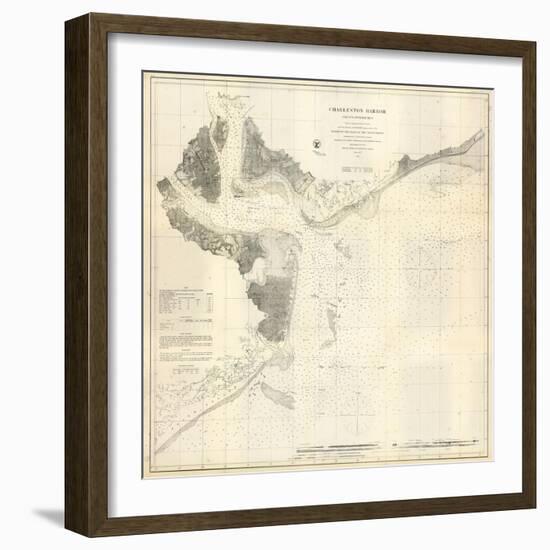 1866, Charleston Harbor Chart South Carolina, South Carolina, United States-null-Framed Giclee Print