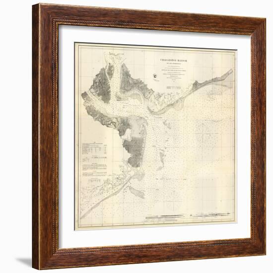 1866, Charleston Harbor Chart South Carolina, South Carolina, United States-null-Framed Giclee Print